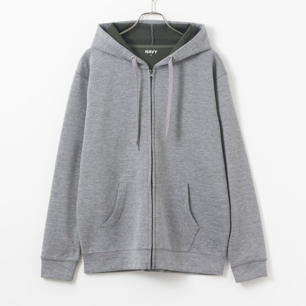 NAVY ダブルフェイスジップアップパーカー メンズ