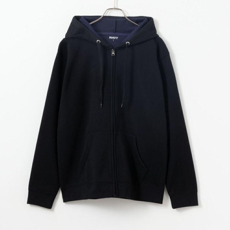 NAVY ダブルフェイスジップアップパーカー メンズ商品画像-3