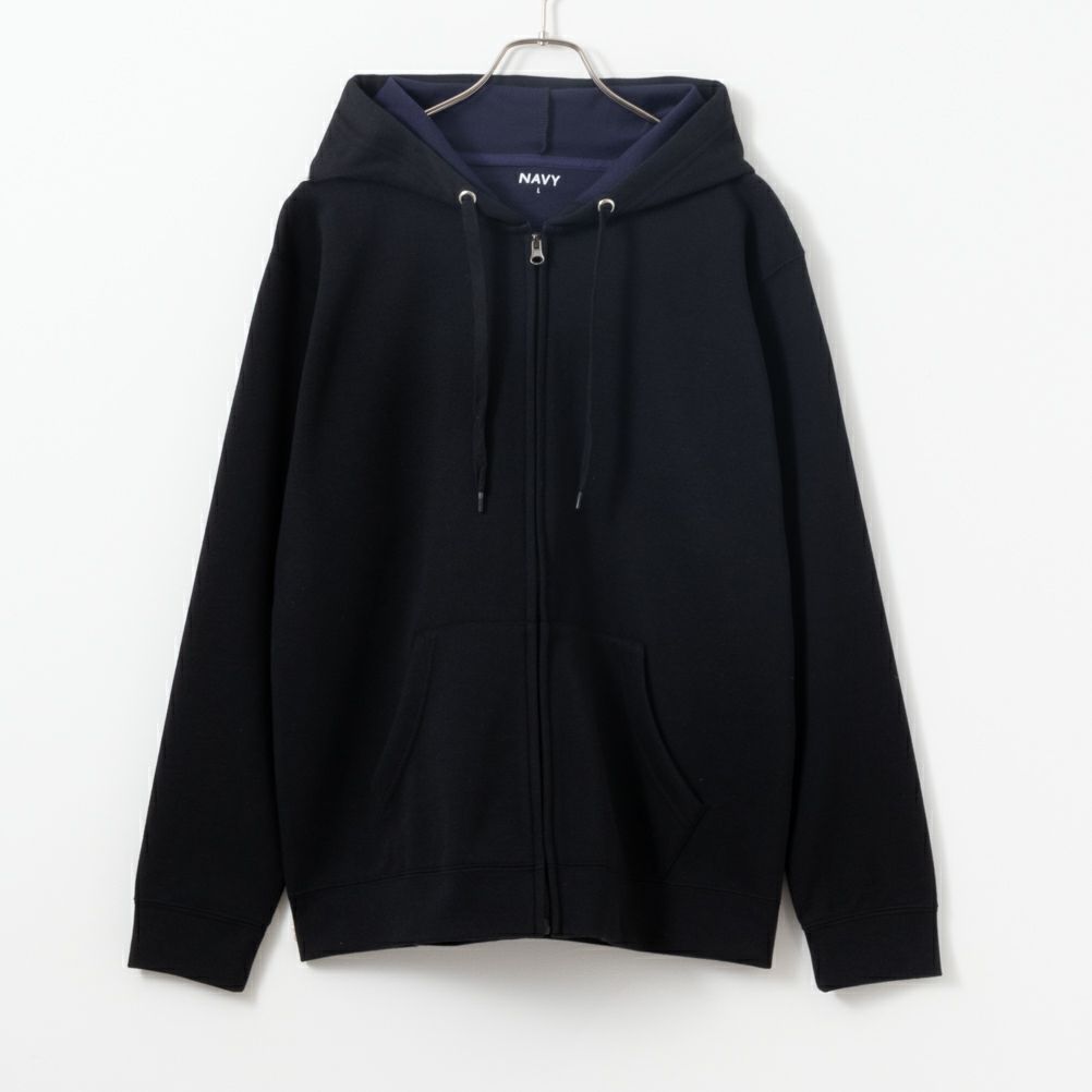 NAVY ダブルフェイスジップアップパーカー メンズ