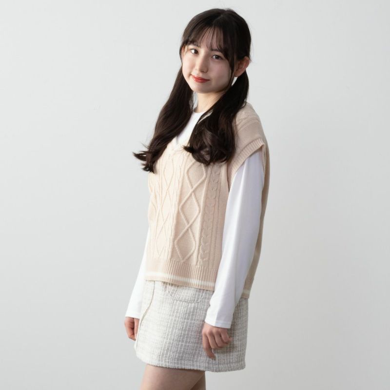 NAVY  ニットベストアンサンブル キッズ商品画像-1