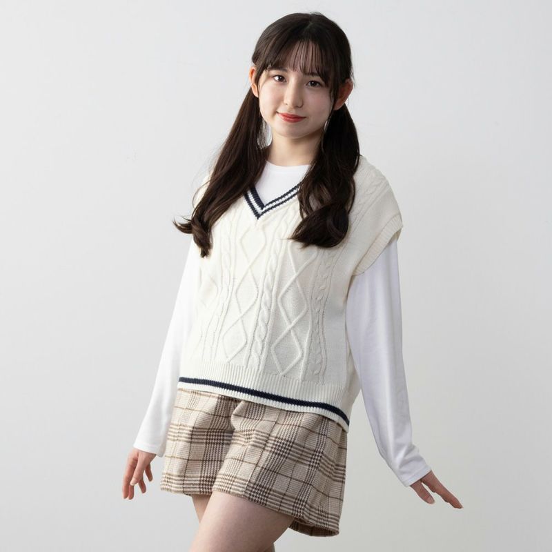 NAVY  ニットベストアンサンブル キッズ商品画像-2