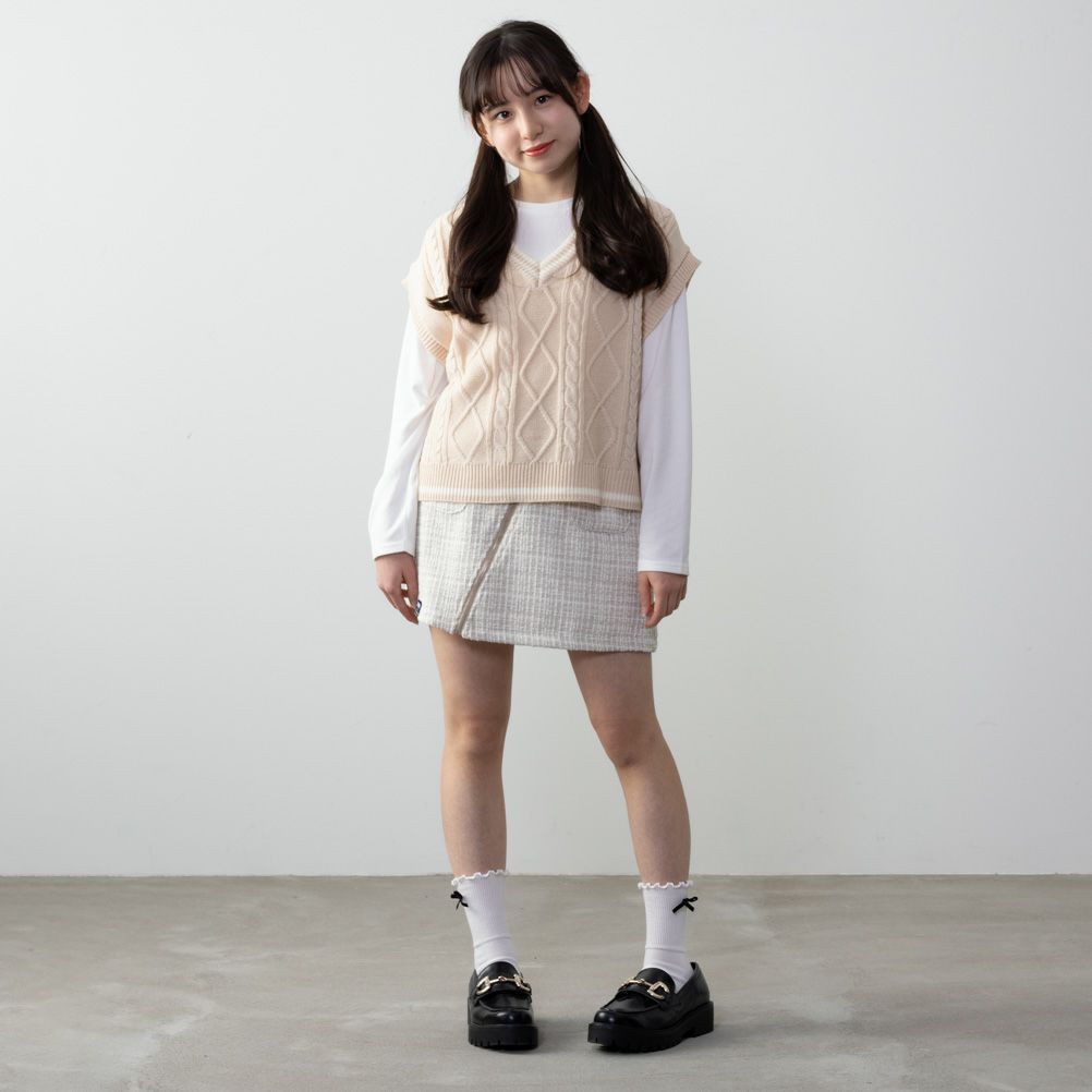 NAVY  ニットベストアンサンブル キッズ商品画像-4