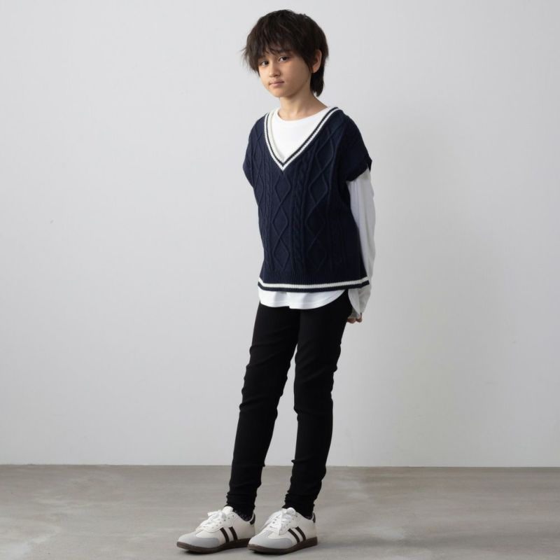 NAVY  ニットベストアンサンブル キッズ商品画像-6