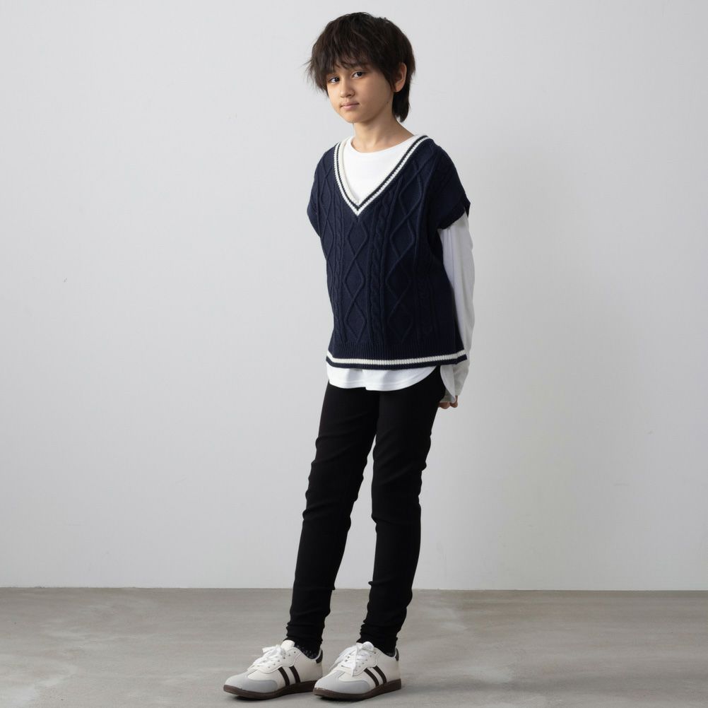 NAVY  ニットベストアンサンブル キッズ商品画像-6