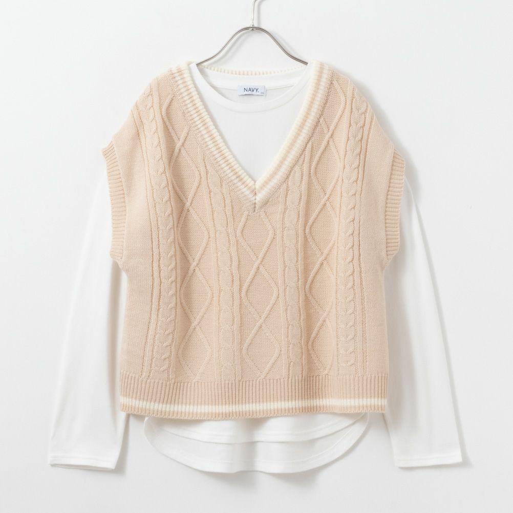 NAVY  ニットベストアンサンブル キッズ商品画像-8