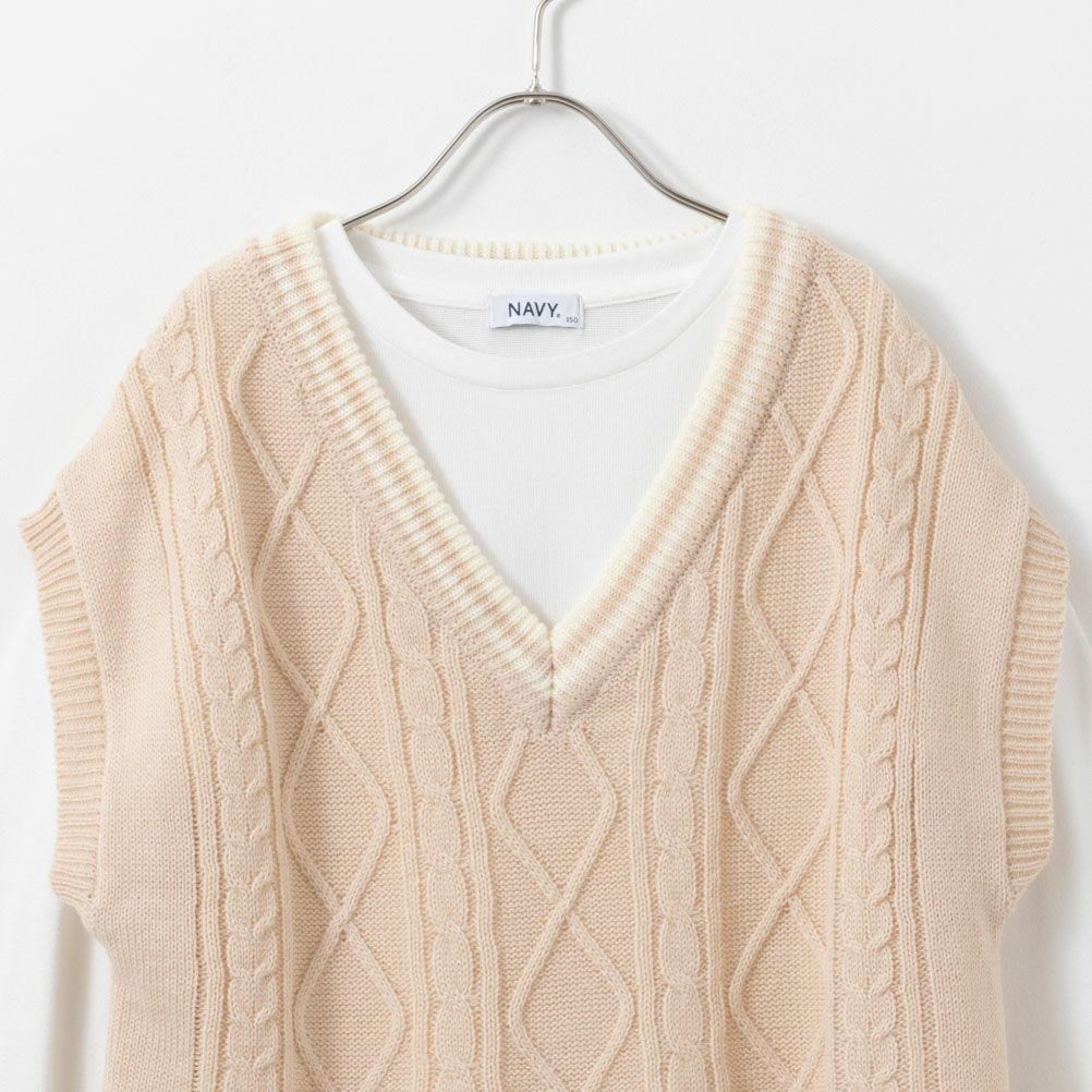 NAVY  ニットベストアンサンブル キッズ商品画像-12