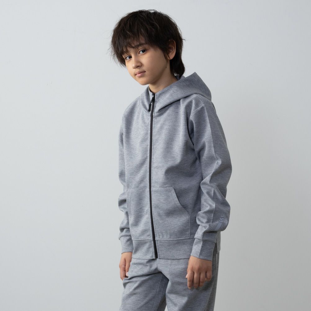 NAVY  ポンチ素材 ストレッチジップパーカー キッズ商品サムネイル-1