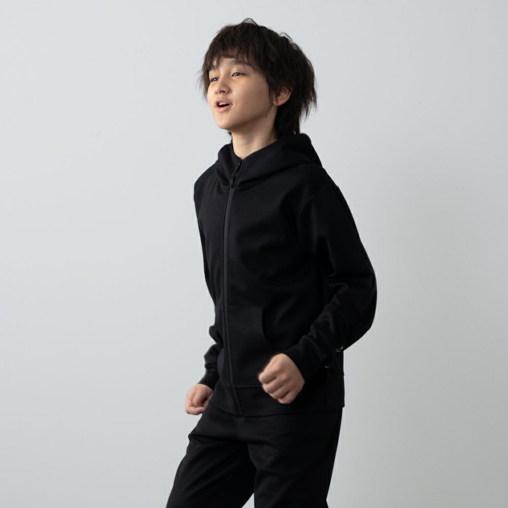 NAVY ポンチ素材 ストレッチジップパーカー キッズ
