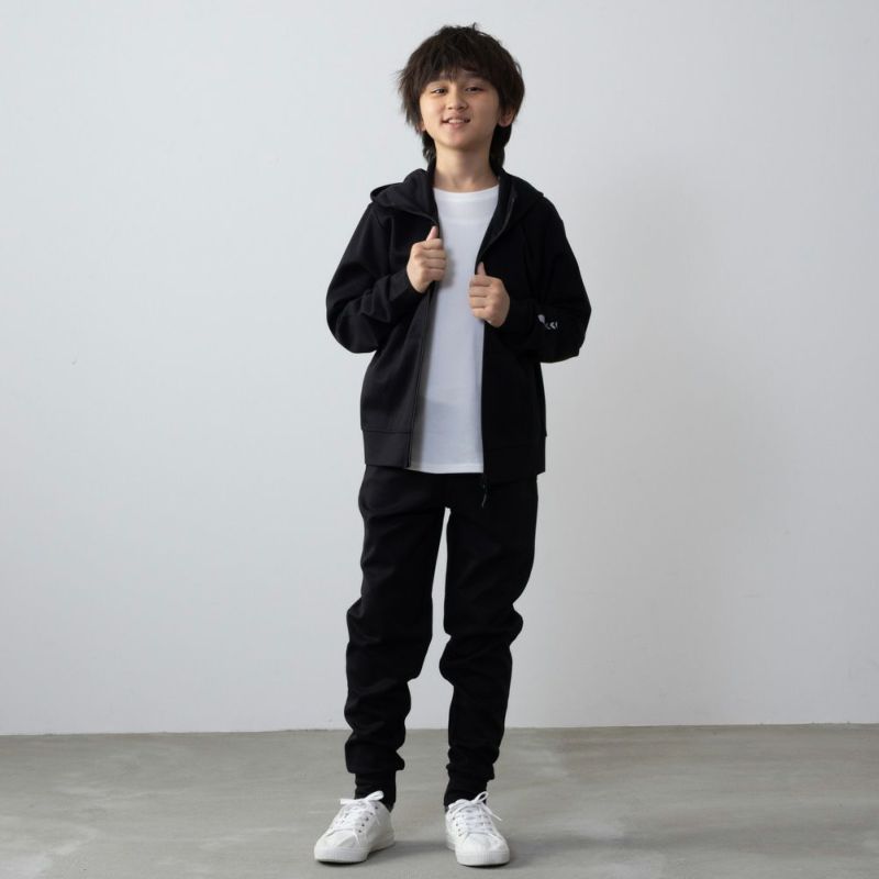 [期間限定価格]NAVY  ポンチ素材 ストレッチジップパーカー キッズ商品画像-6