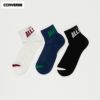 CONVERSE クォーターソックス 甲メッシュバックロゴ 3足組 メンズ