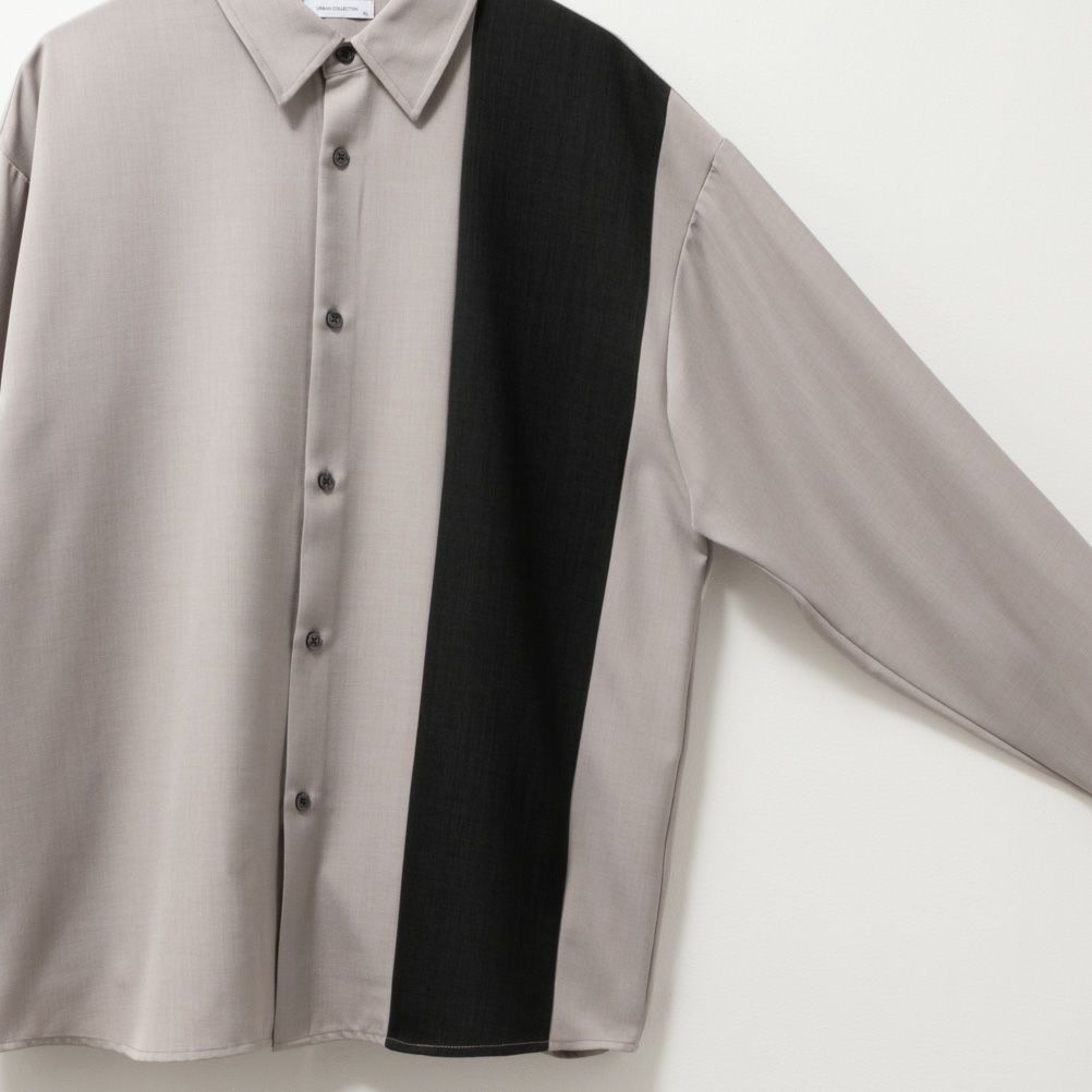 URBAN COLLECTION ポリツイル切替長袖シャツ メンズ