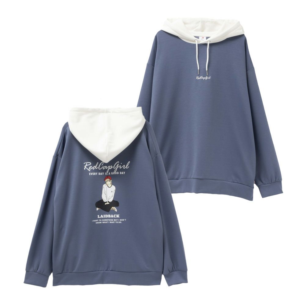 RED CAP GIRL ポンチ素材 配色切替フーディー メンズ