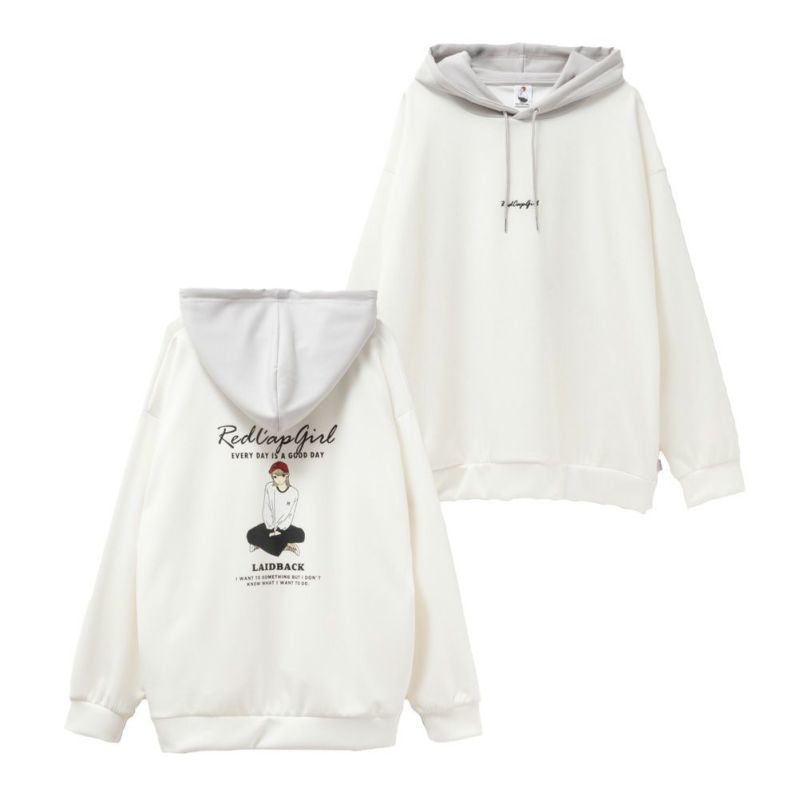 RED CAP GIRL ポンチ素材 配色切替フーディー メンズ商品画像-2