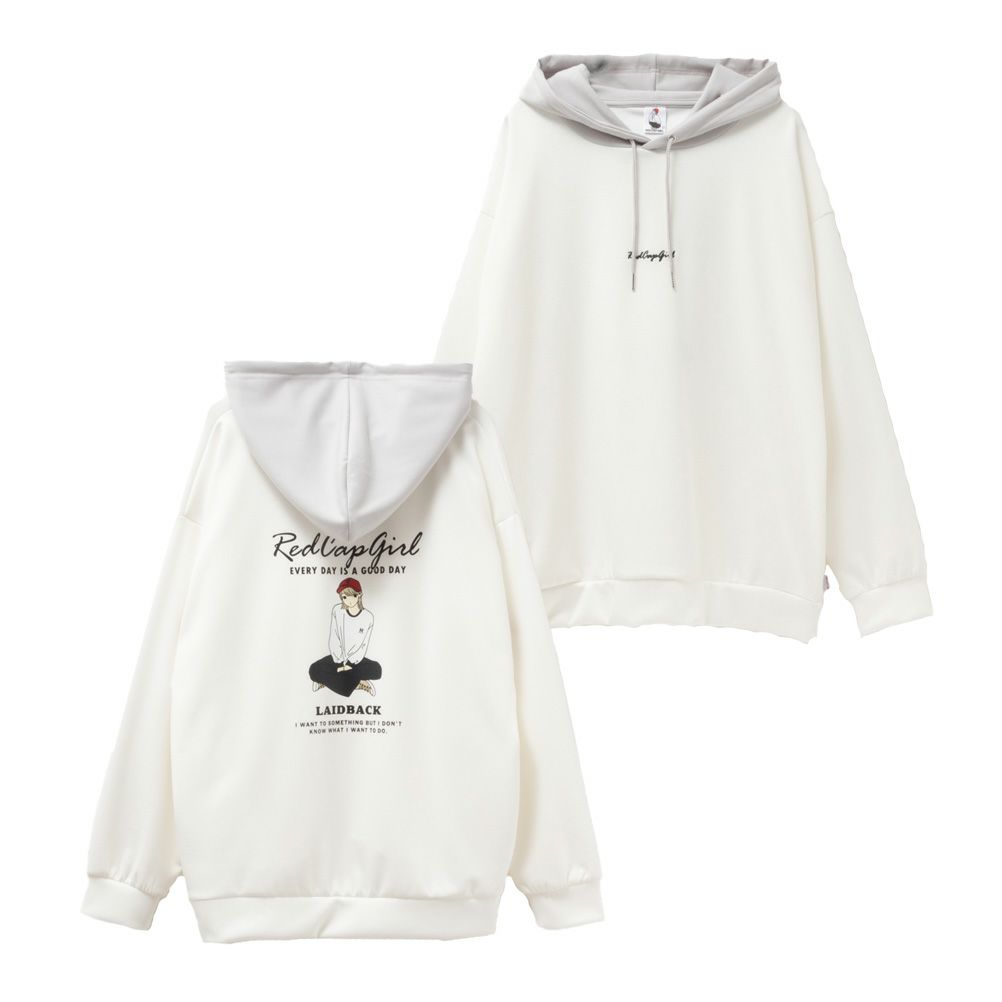 RED CAP GIRL ポンチ素材 配色切替フーディー メンズ