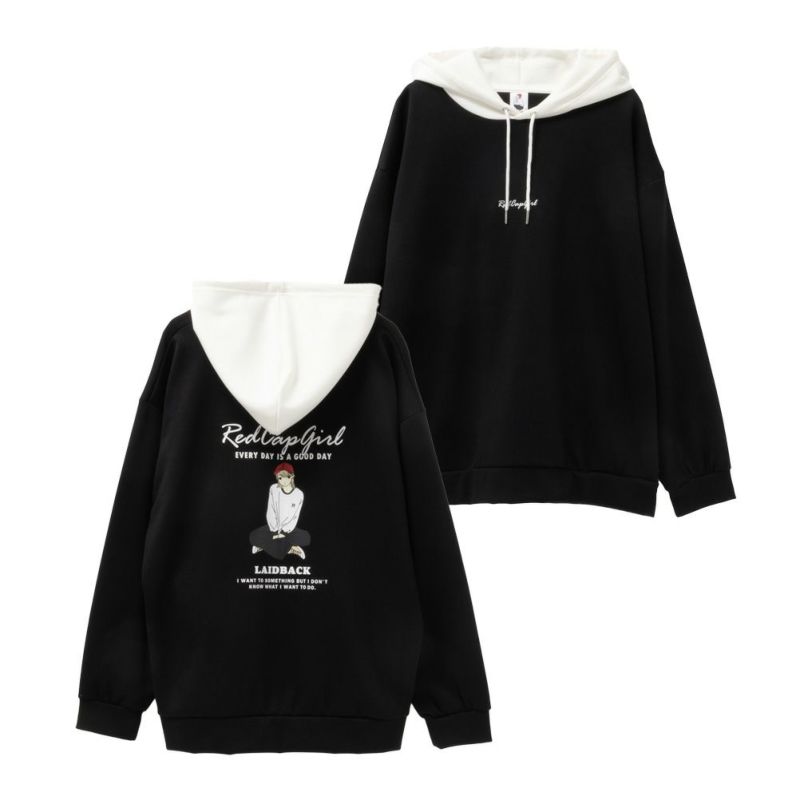 RED CAP GIRL ポンチ素材 配色切替フーディー メンズ商品画像-3
