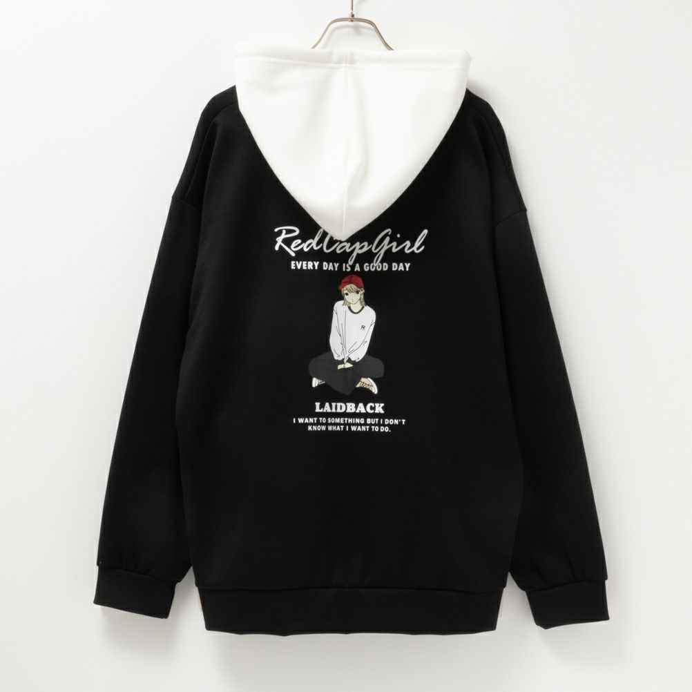 RED CAP GIRL  ポンチ素材 配色切替フーディー メンズ商品画像-9
