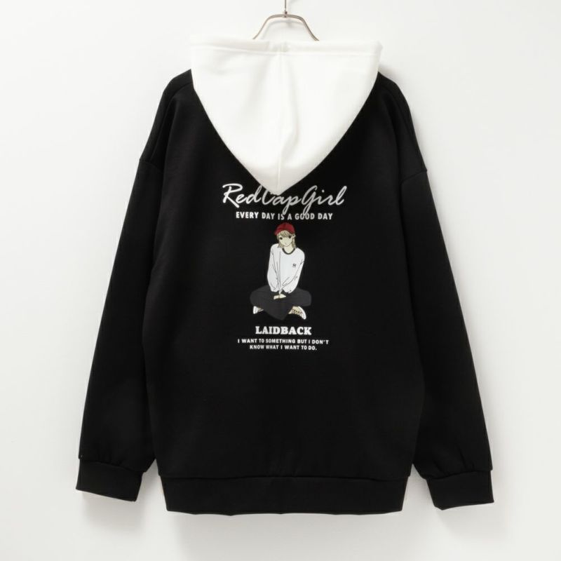 RED CAP GIRL ポンチ素材 配色切替フーディー メンズ商品画像-9