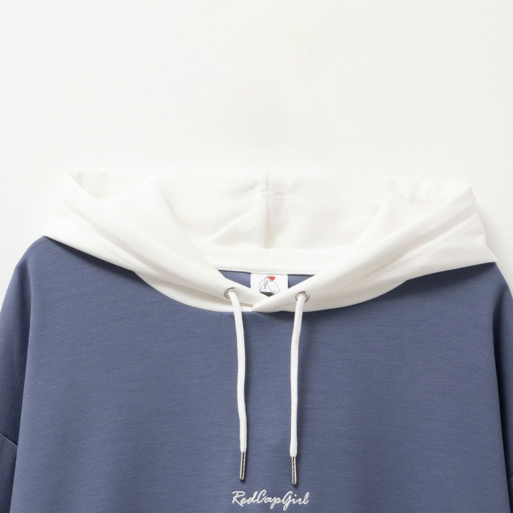 RED CAP GIRL ポンチ素材 配色切替フーディー メンズ