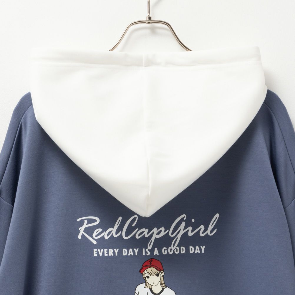RED CAP GIRL  ポンチ素材 配色切替フーディー メンズ商品画像-13