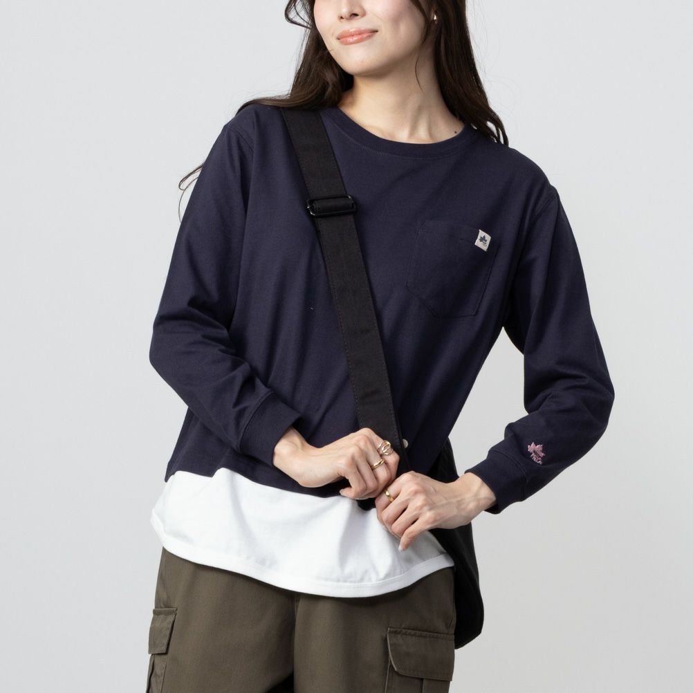 LOGOS PARK  フェイクレイヤード長袖Tシャツ レディース メール便 対応商品商品画像-3