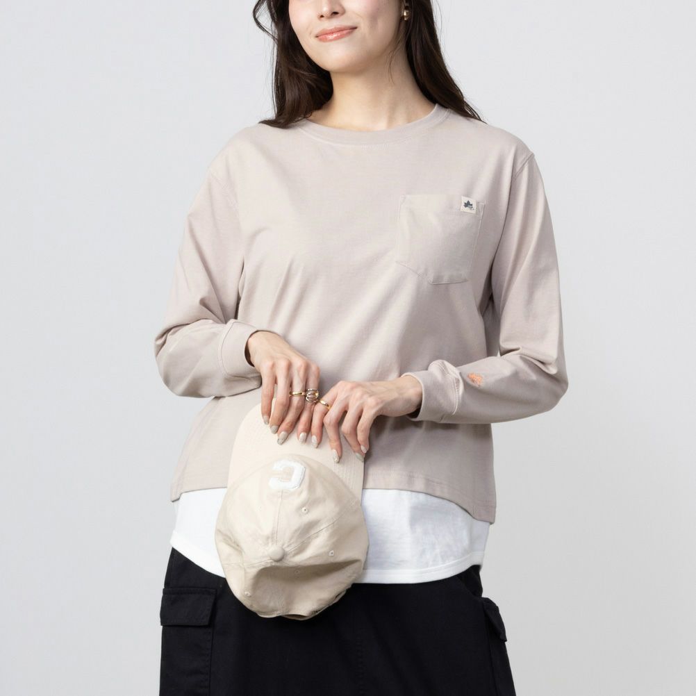 LOGOS PARK  フェイクレイヤード長袖Tシャツ レディース メール便 対応商品商品画像-4