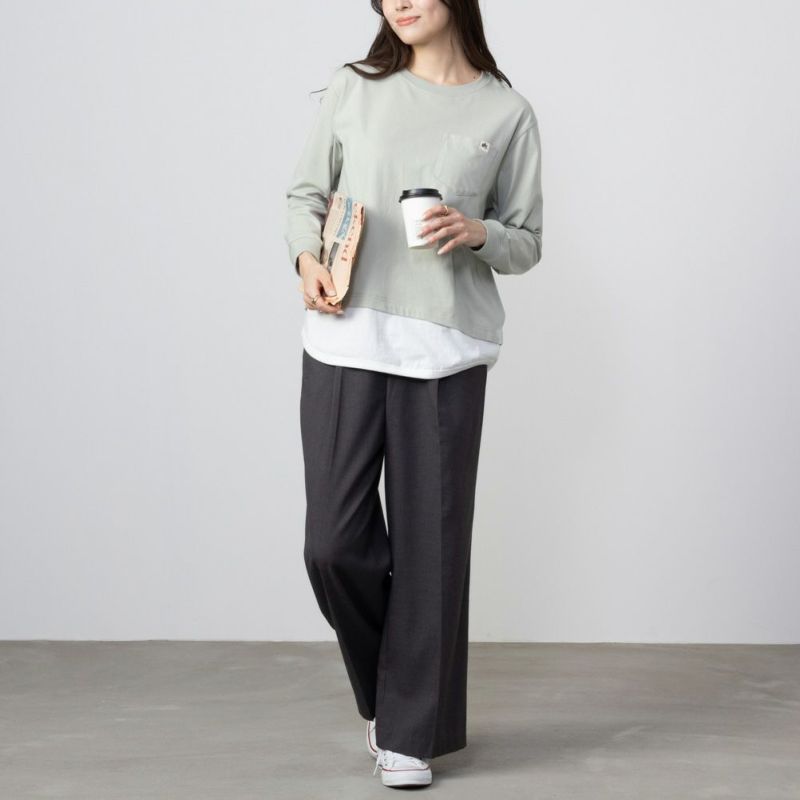 LOGOS PARK  フェイクレイヤード長袖Tシャツ レディース メール便 対応商品商品画像-5