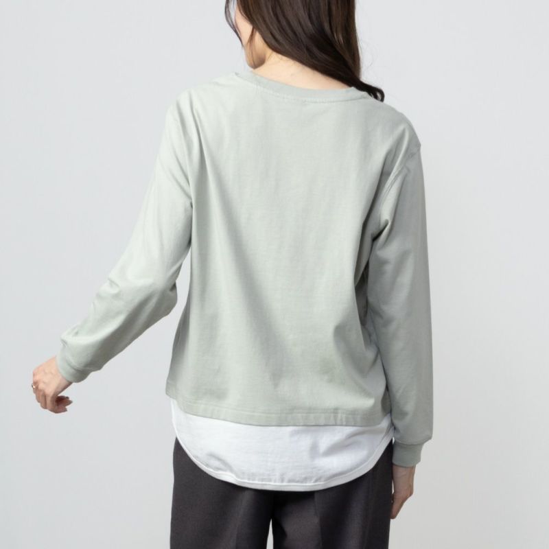 LOGOS PARK  フェイクレイヤード長袖Tシャツ レディース メール便 対応商品商品画像-7