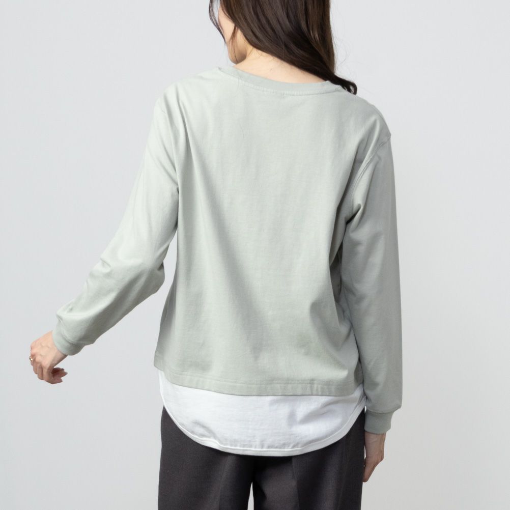 LOGOS PARK フェイクレイヤード長袖Tシャツ レディース ネコポス 対応商品