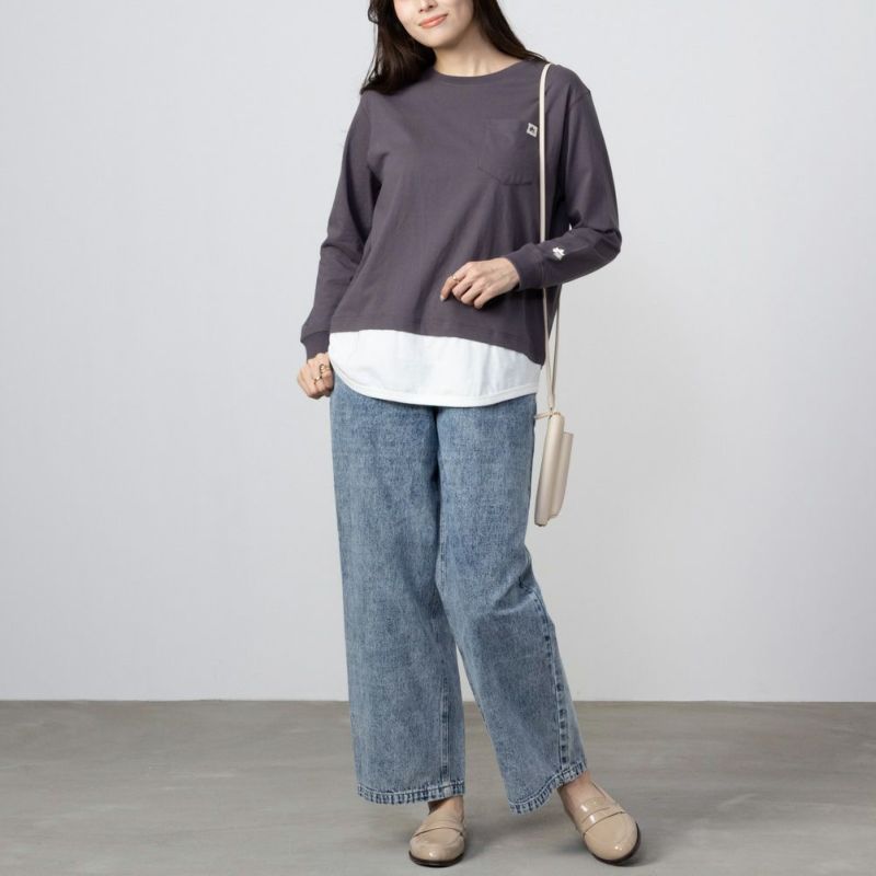 LOGOS PARK  フェイクレイヤード長袖Tシャツ レディース メール便 対応商品商品画像-8