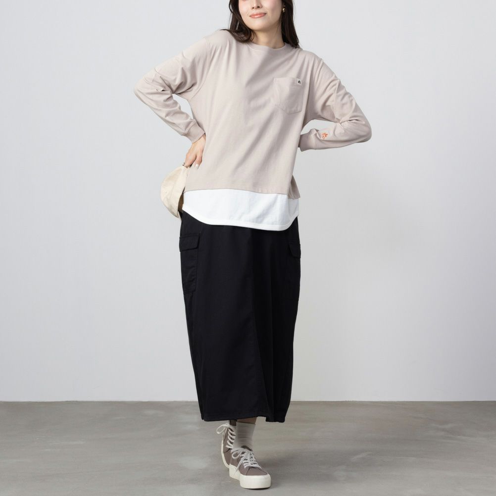 LOGOS PARK フェイクレイヤード長袖Tシャツ レディース ネコポス 対応商品