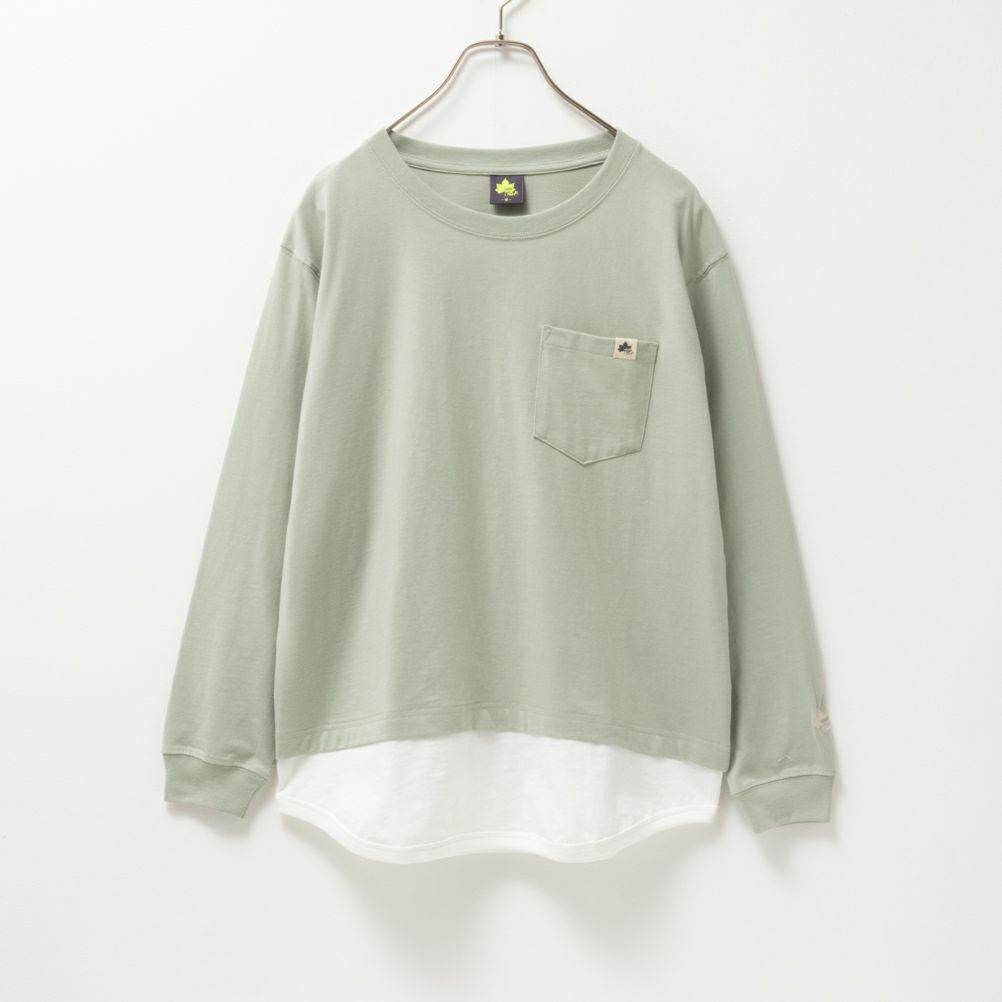 LOGOS PARK フェイクレイヤード長袖Tシャツ レディース ネコポス 対応商品