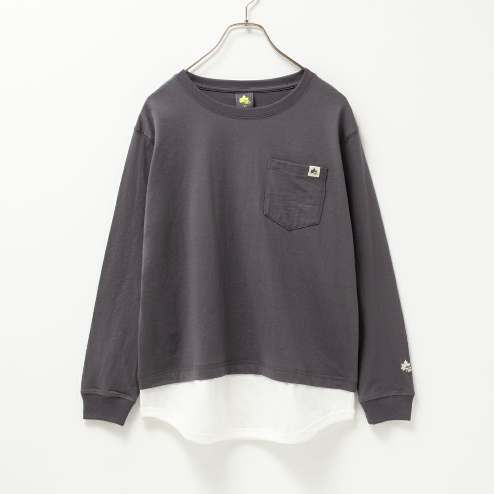 LOGOS PARK フェイクレイヤード長袖Tシャツ レディース ネコポス 対応商品
