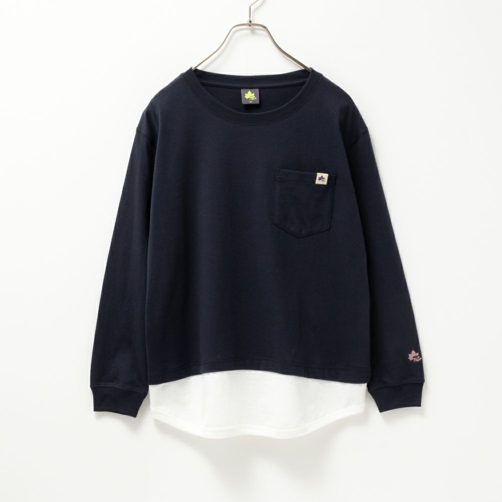 LOGOS PARK フェイクレイヤード長袖Tシャツ レディース ネコポス 対応商品