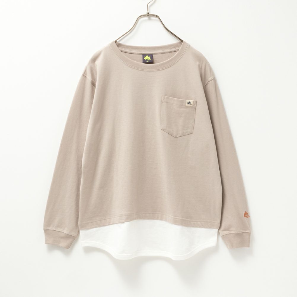 LOGOS PARK フェイクレイヤード長袖Tシャツ レディース ネコポス 対応商品