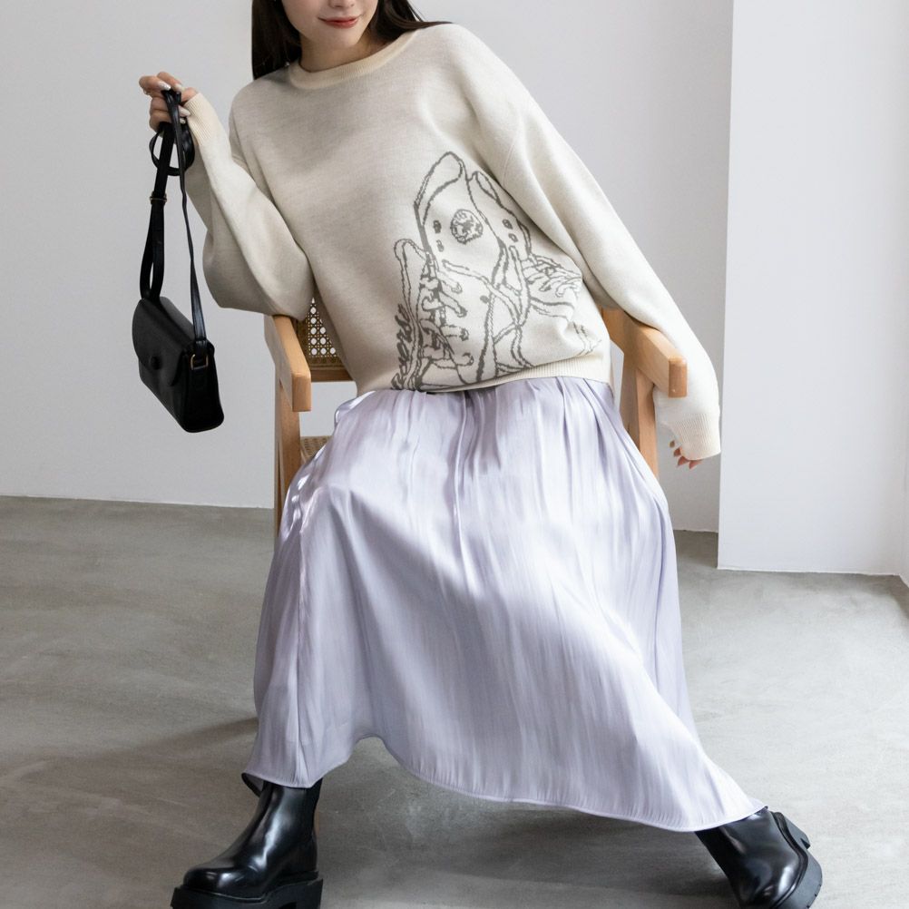 [さらに50%OFF]CONVERSE  ビッグシューズジャガードニット レディース商品画像-1