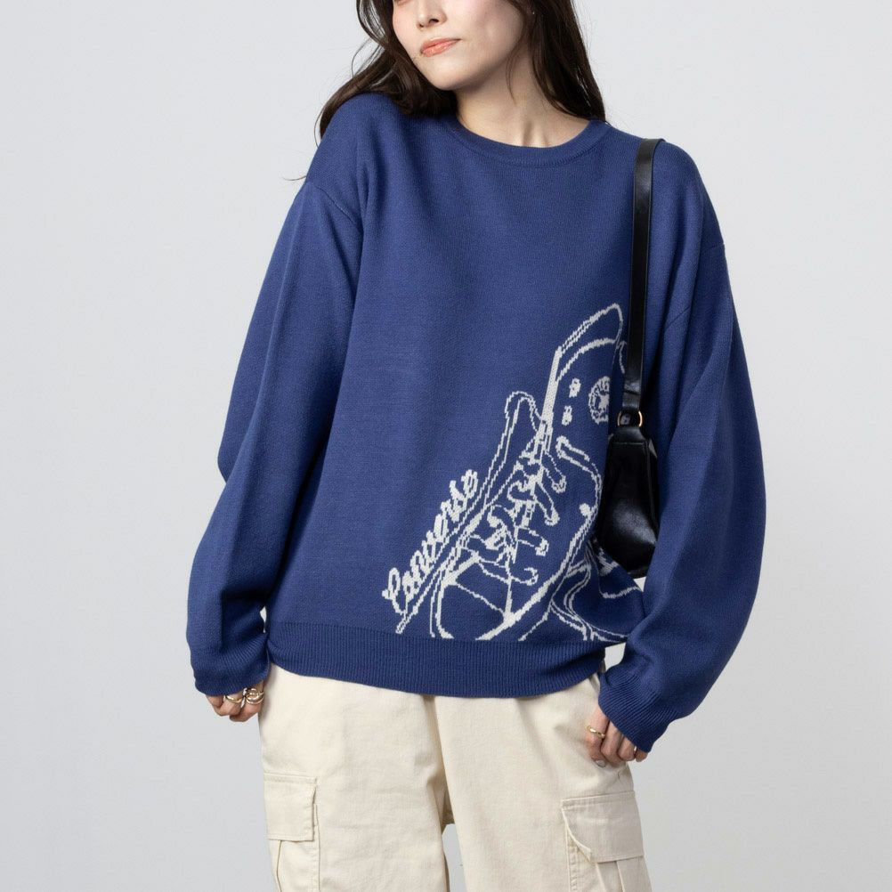 [さらに50%OFF]CONVERSE  ビッグシューズジャガードニット レディース商品画像-4