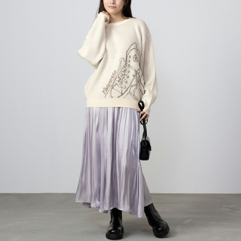 [さらに50%OFF]CONVERSE  ビッグシューズジャガードニット レディース商品画像-5