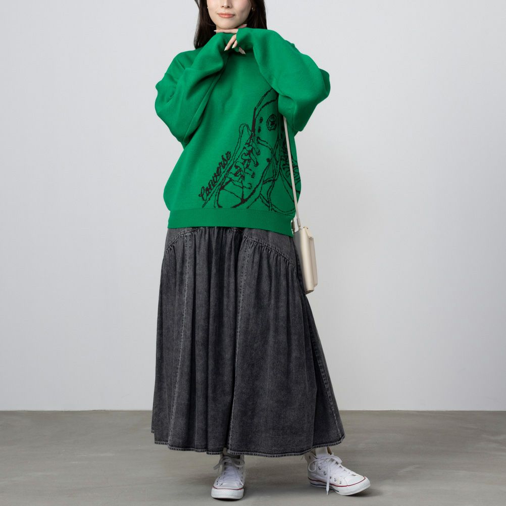 [さらに50%OFF]CONVERSE  ビッグシューズジャガードニット レディース商品画像-9