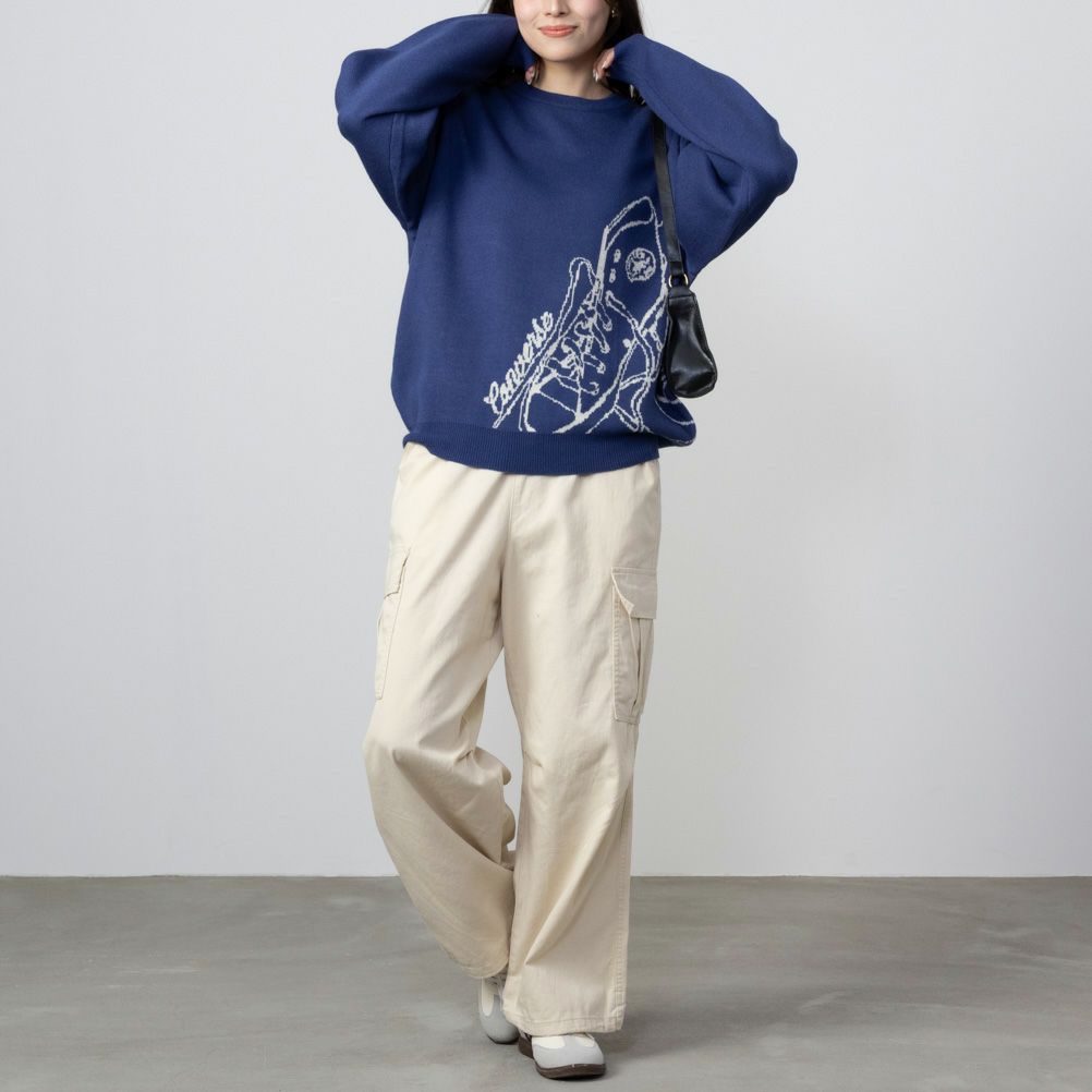 [さらに50%OFF]CONVERSE  ビッグシューズジャガードニット レディース商品画像-10