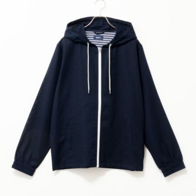 NAVY ダブルフェイスジップアップパーカー メンズ