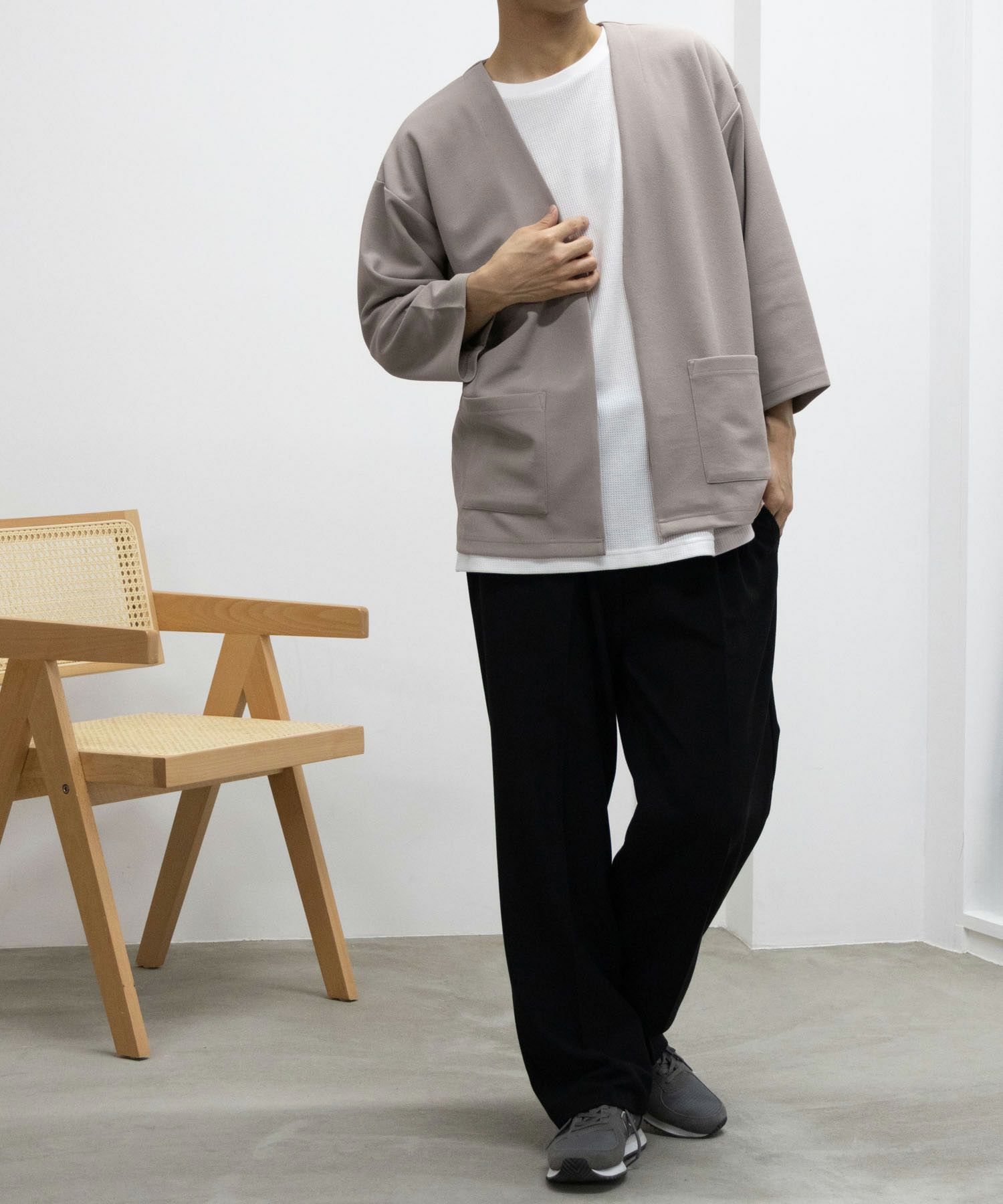 URBAN COLLECTION  梨地7分袖カーディガンアンサンブル メンズ商品サムネイル-6