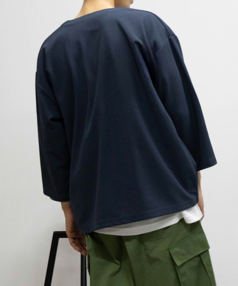 Pitta Re:)】 カジュアルシャツ Wガーゼ スタンド 七分袖