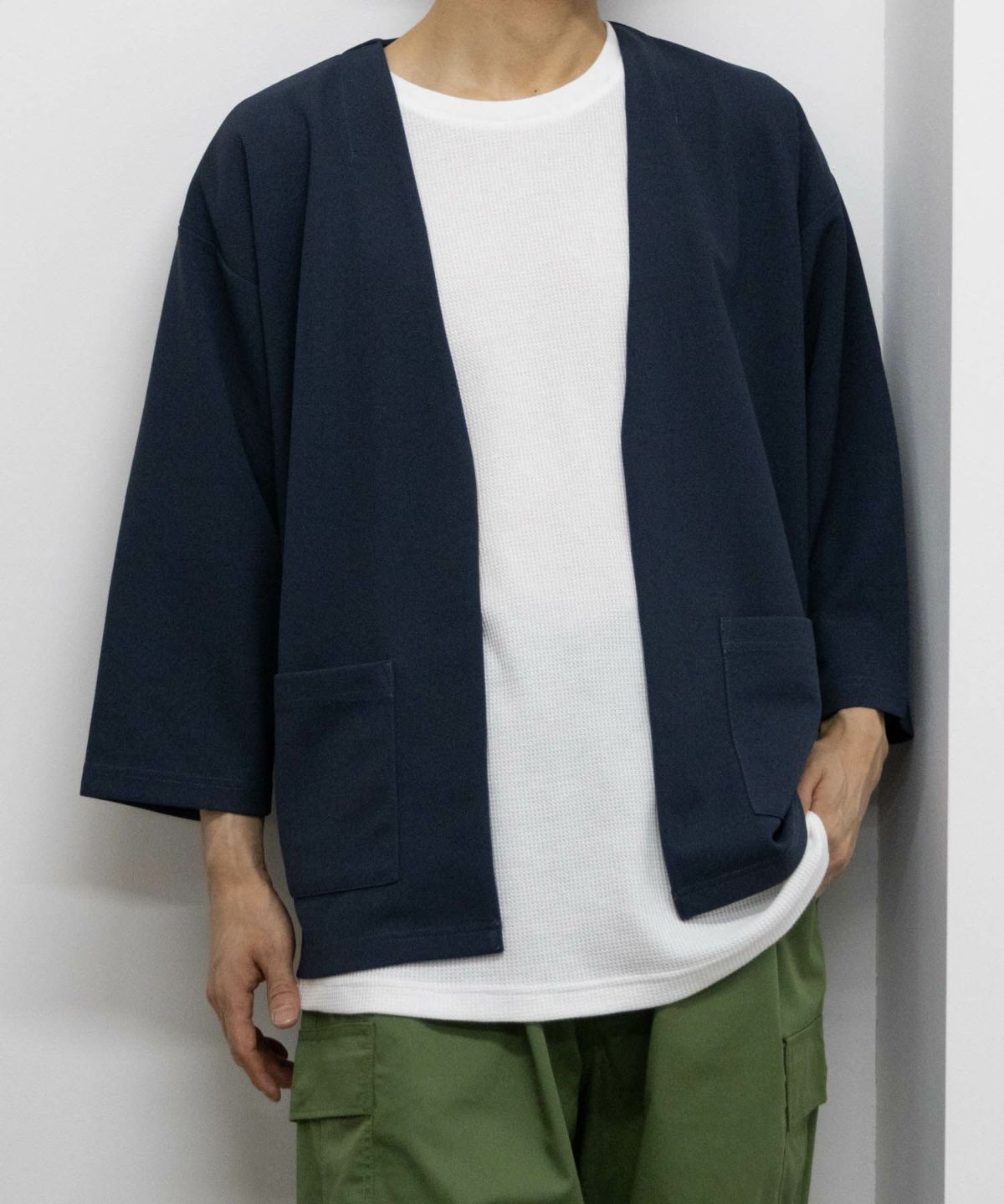 URBAN COLLECTION 梨地7分袖カーディガンアンサンブル メンズ