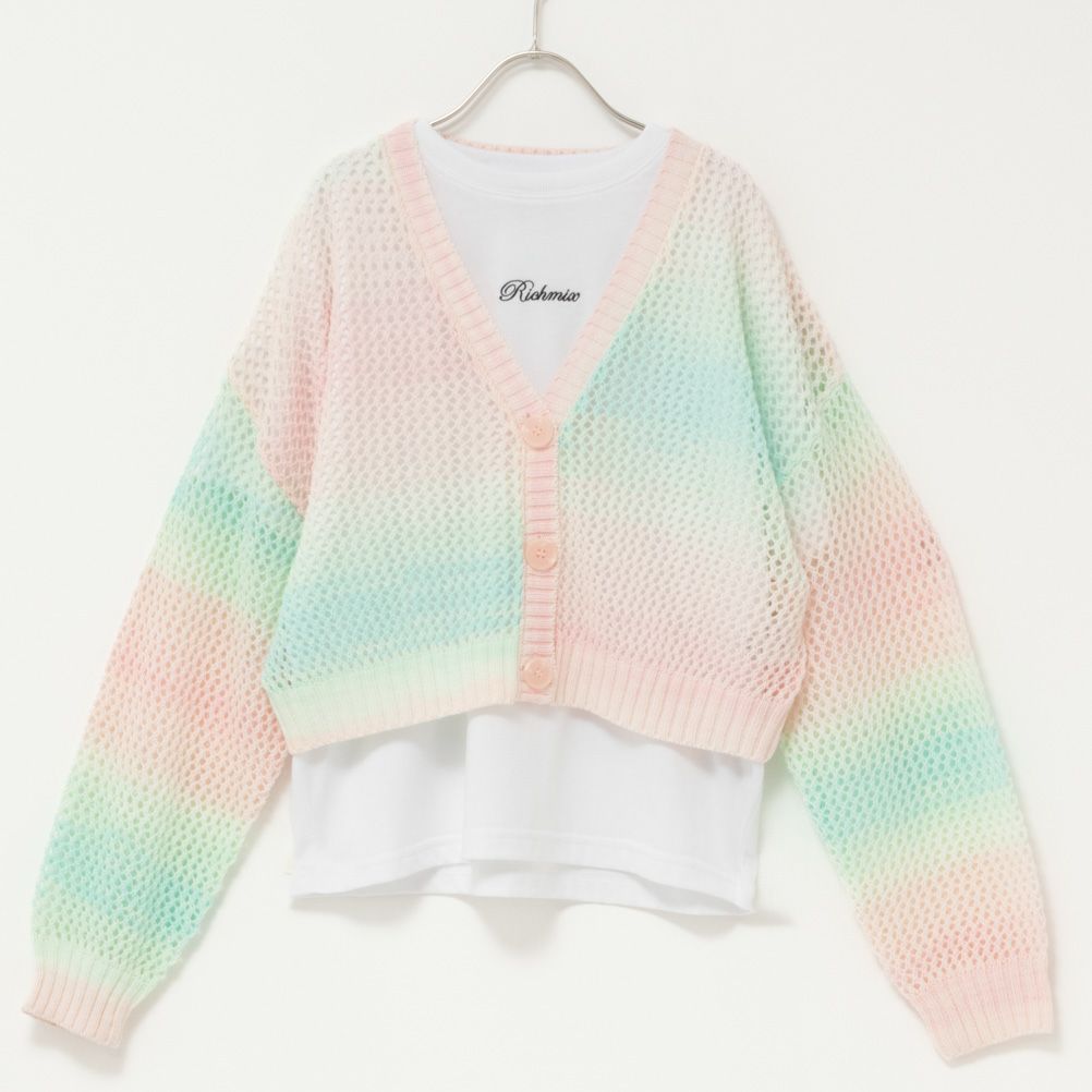 RICH MIX グラデーションかぎ針カーディガンアンサンブル キッズ商品画像-1
