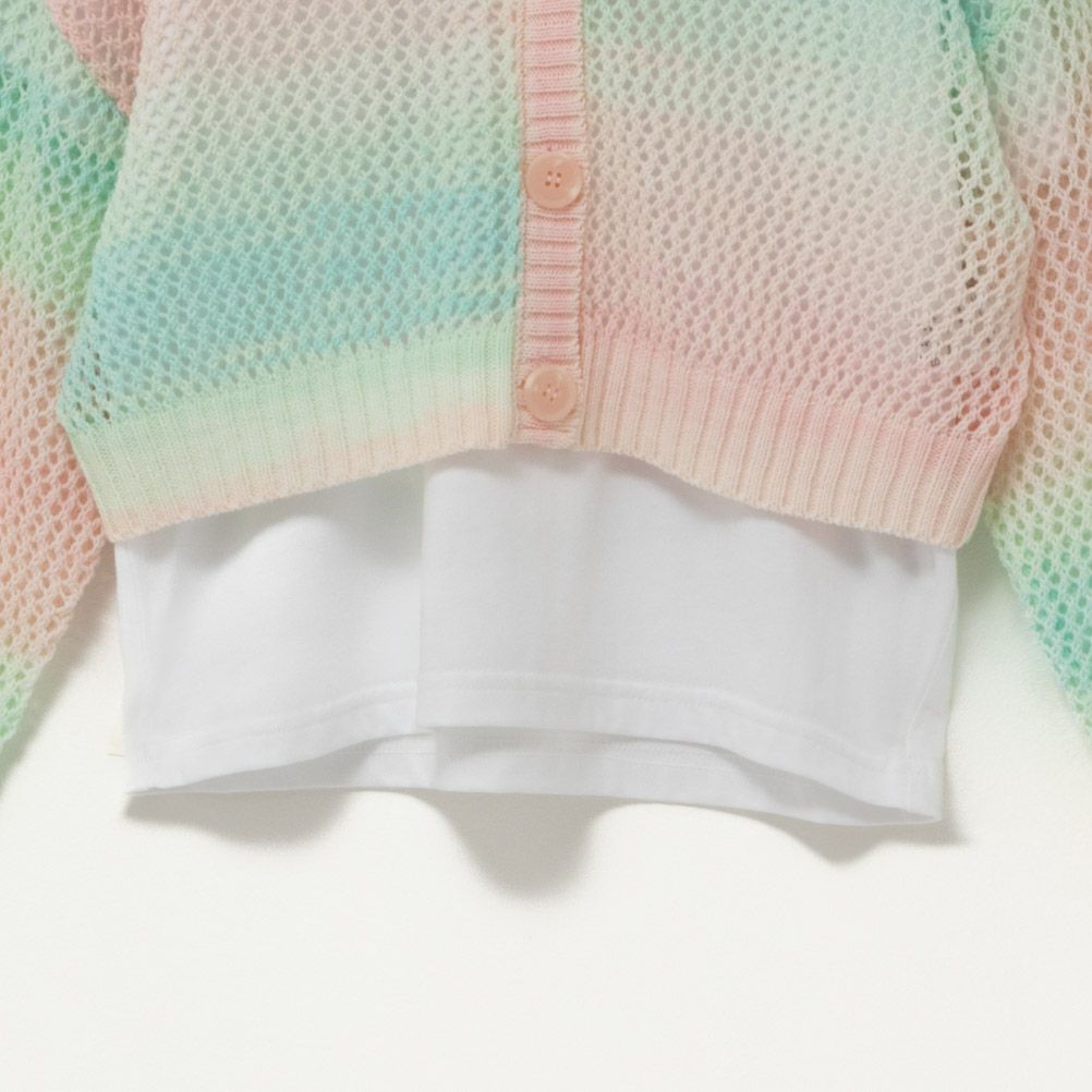 RICH MIX グラデーションかぎ針カーディガンアンサンブル キッズ