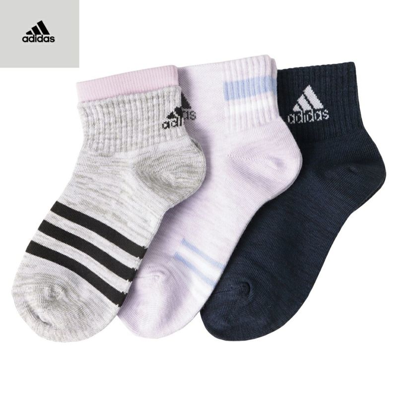 adidas  クォーターソックス 異柄 3足組 キッズ商品画像-1