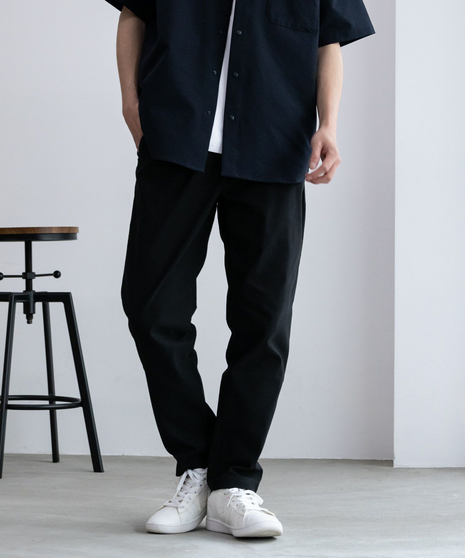 NAVY FIT ストレッチテーパードパンツ メンズ商品画像-12