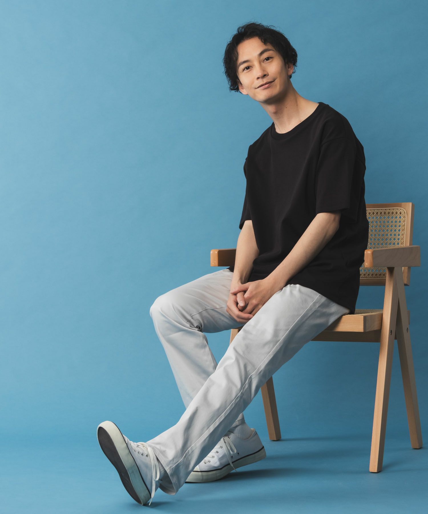 NAVY SARARI サテンクールテーパードパンツ メンズ商品サムネイル-11