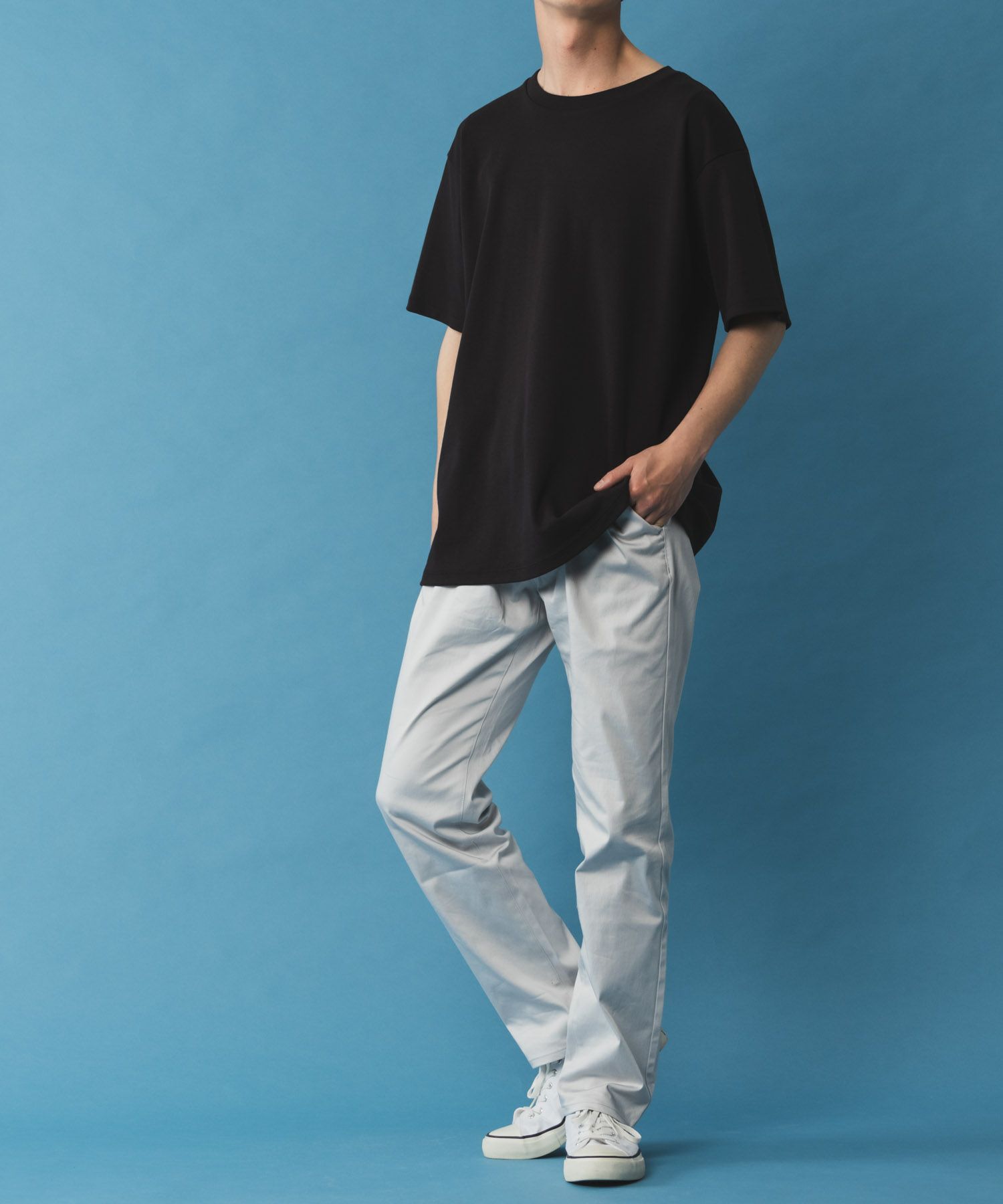 NAVY SARARI サテンクールテーパードパンツ メンズ商品サムネイル-12