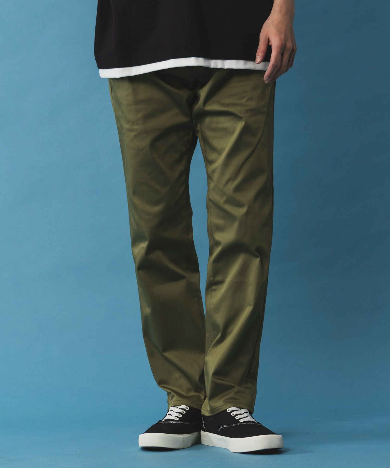 NAVY  SARARI サテンクールテーパードパンツ メンズ商品画像-13